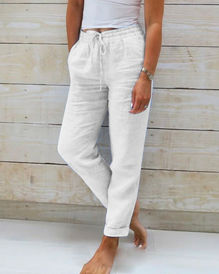 Flexora | Casual Straight  Linen Pants