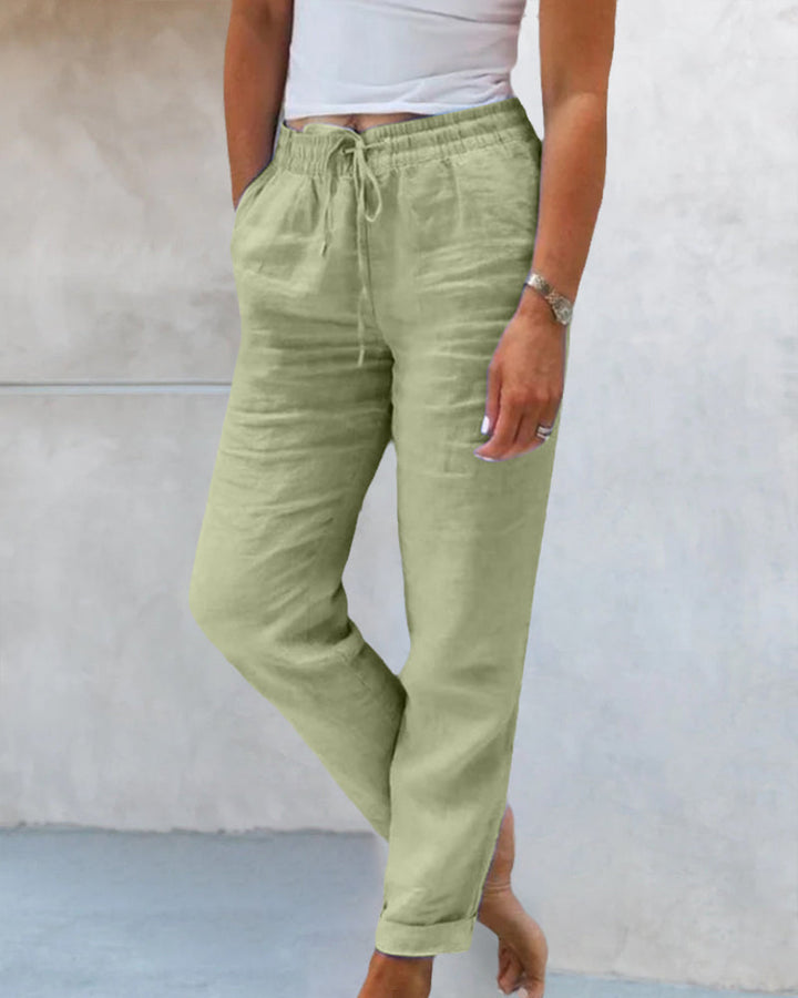 Flexora | Casual Straight  Linen Pants