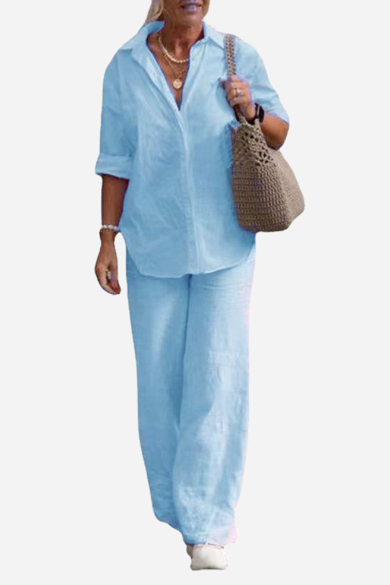 Thea Relaxed Shirt & Trousers Two-Piece Set