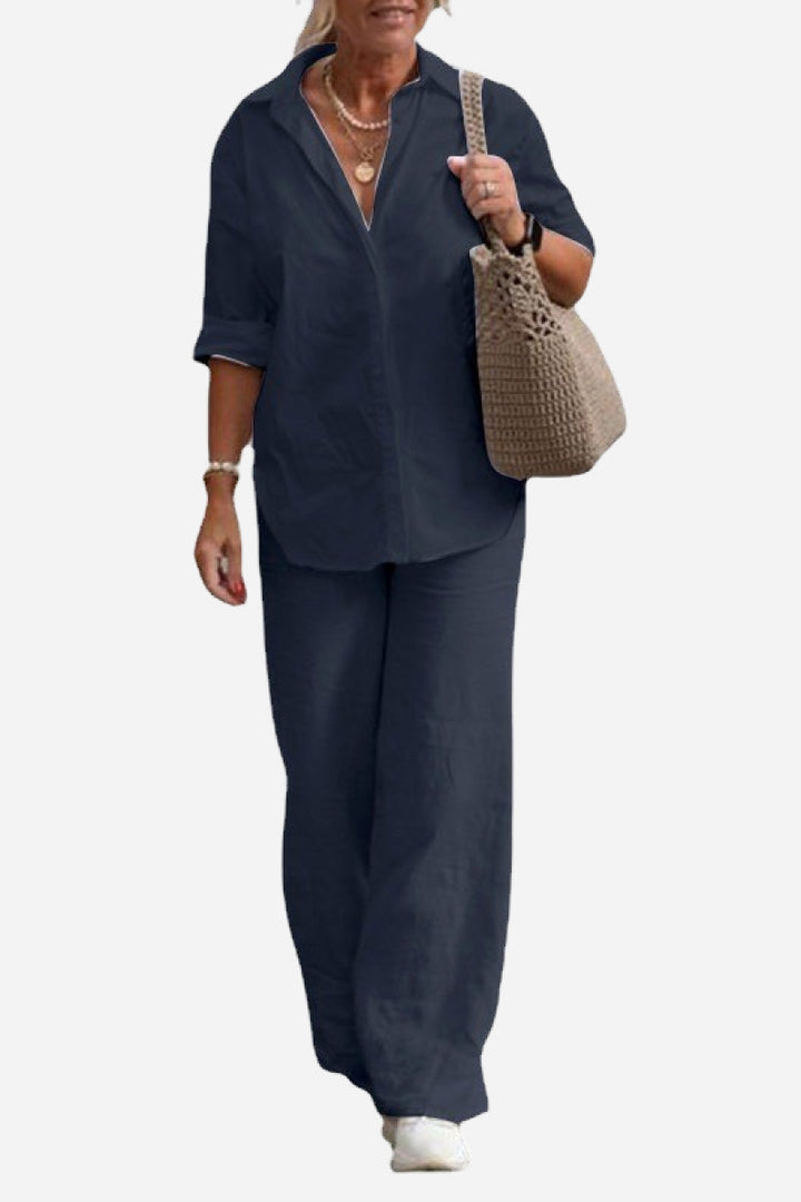 Thea Relaxed Shirt & Trousers Two-Piece Set