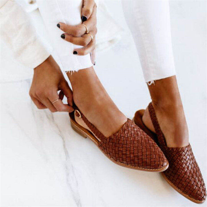 Ava Leather Woven Sandals