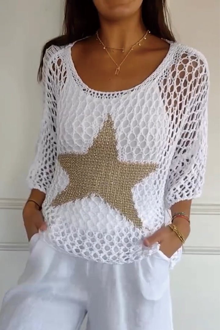 Matilda | Elegant Knitted Stars Shirt