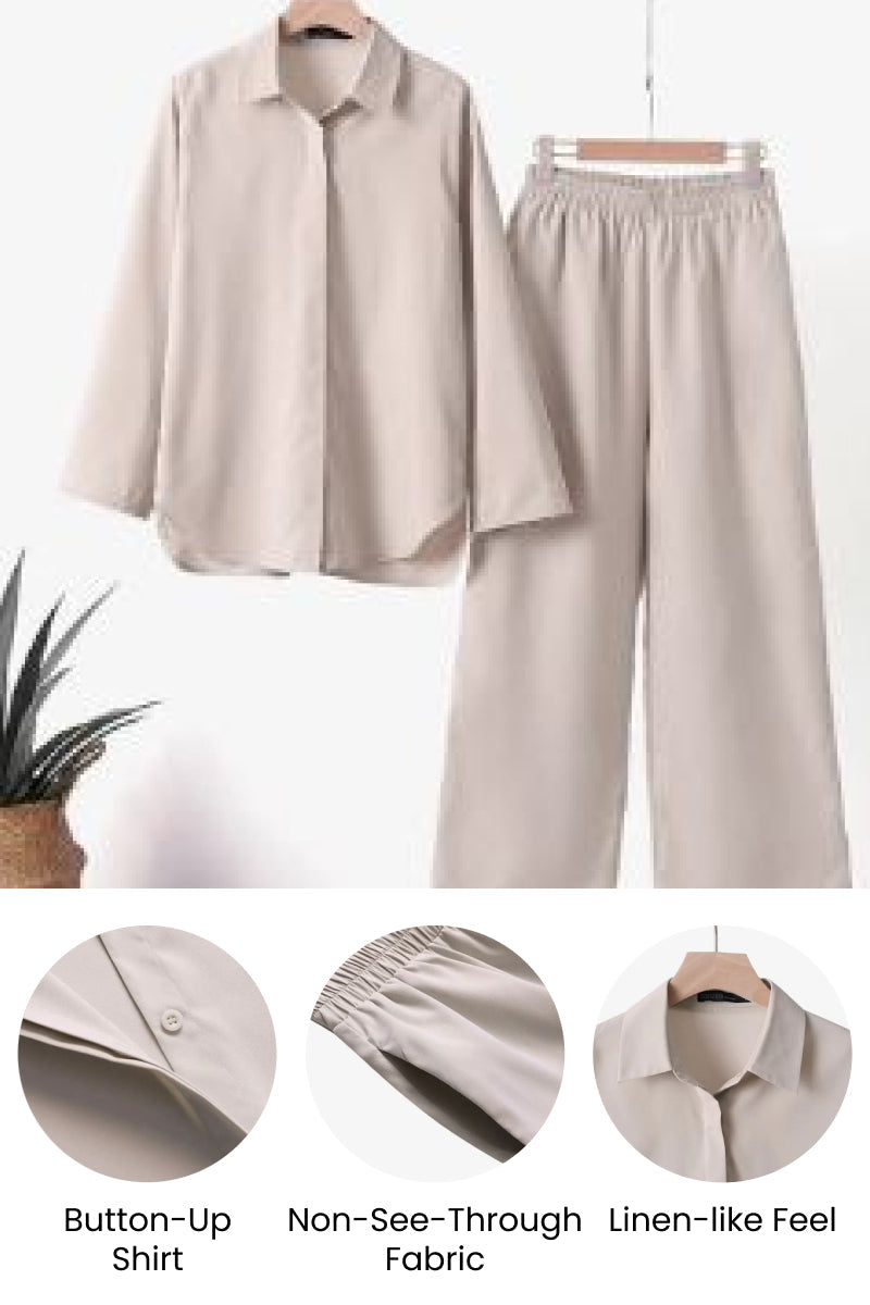 Thea Relaxed Shirt & Trousers Two-Piece Set